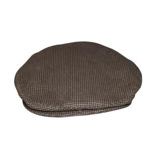King Cobra Vintage Brown Houndstooth Newsboy Flat Cap Peaky Blinders Mens L/XL